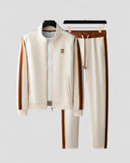 Mens Two Piece Athletic Tracksuit Set with Zip Jacket