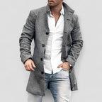 Checked Long Button Up Coat