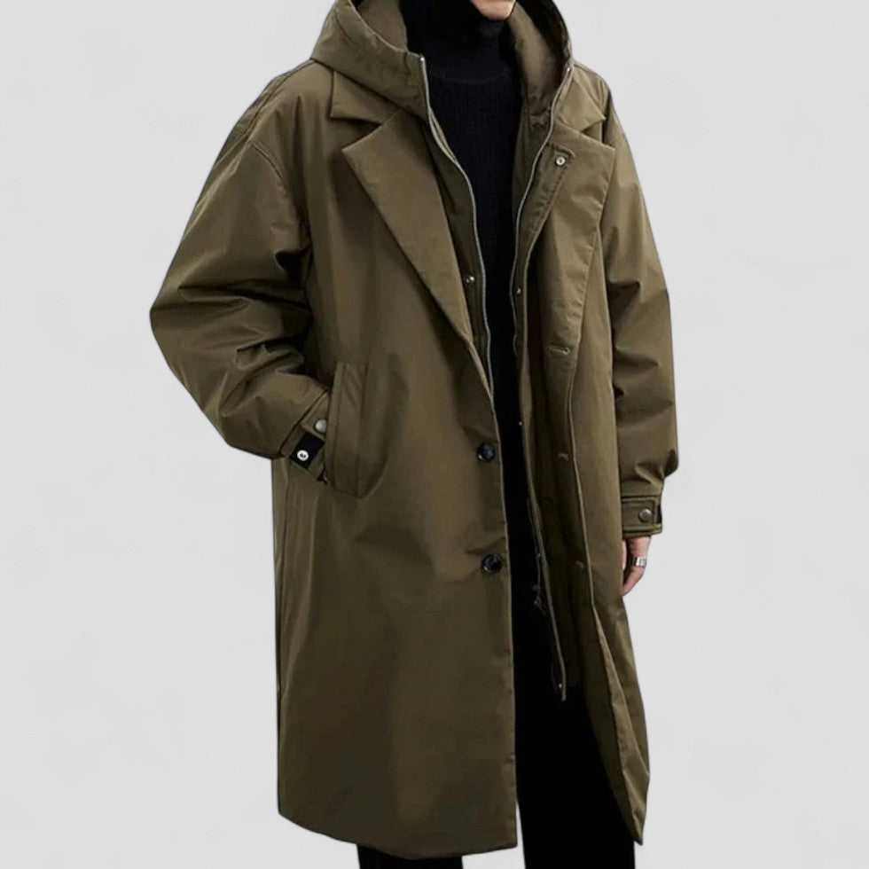 Waterproof Hooded Trench Coat for Men