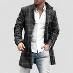 Checked Long Button Up Coat