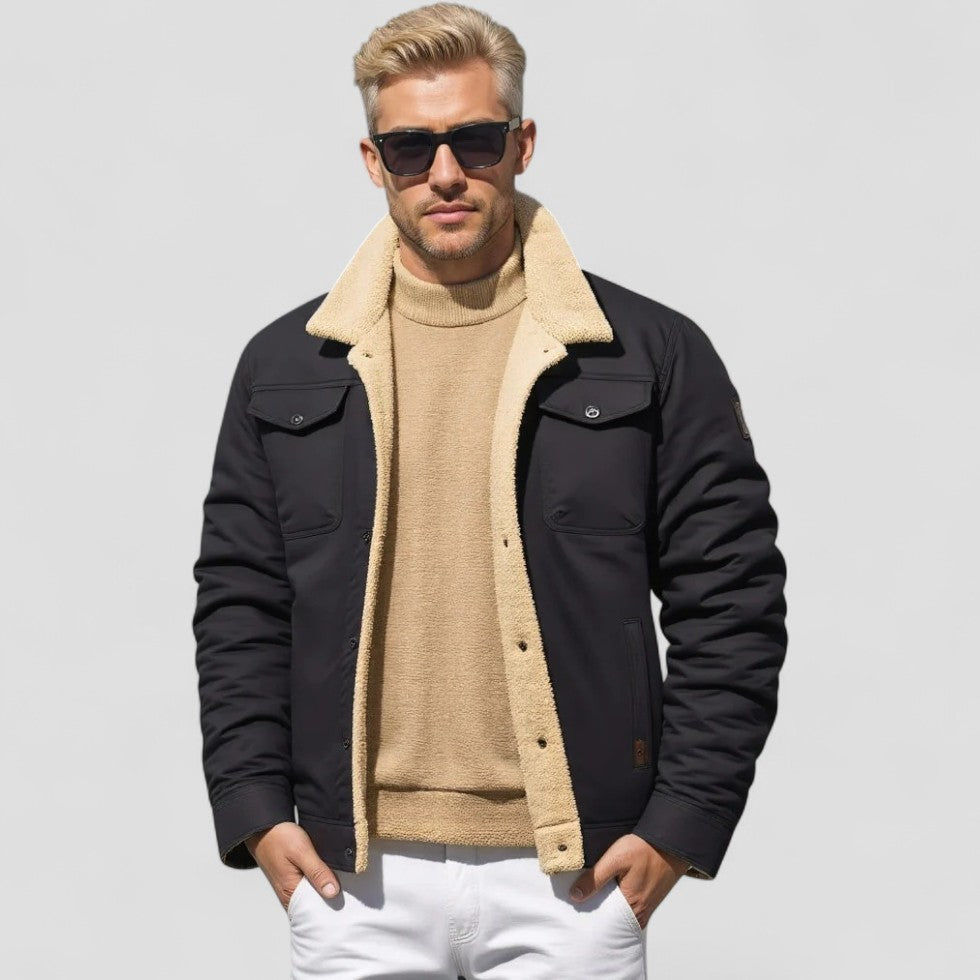 Faux Shearling Lined Winter Jacket
