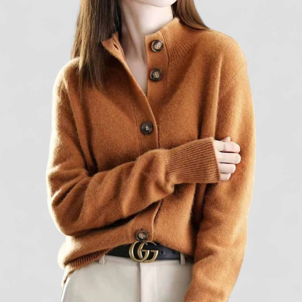 Soft Knit Cashmere Button Up Cardigan for Women