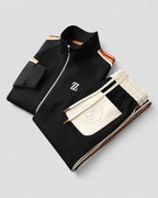 Mens Two Piece Athletic Tracksuit Set with Zip Jacket