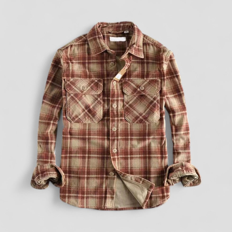 Plaid Corduroy Button Up Shirt