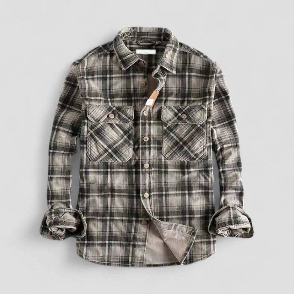 Plaid Corduroy Button Up Shirt