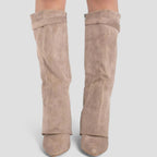 Pointed Toe Fold Over High Boots