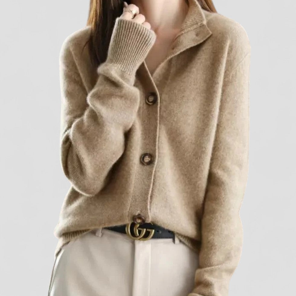 Soft Knit Cashmere Button Up Cardigan for Women